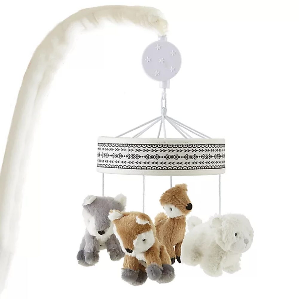 Levtex Bailey Crib Mobile, Diaper Stacker and Crib Skirt